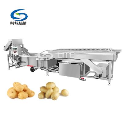 China High Efficiency Automatic Taro Sweet Potato Drum Washing Peeling Cutting Slicing Making Machine for sale