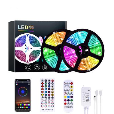 China Smart RGB 5050 SMD LED Remote Control Strip LED Strip Light Waterproof RGB DC 12V Blue-tooth Control LED Strip 5M 10m Ribbon Tape for sale