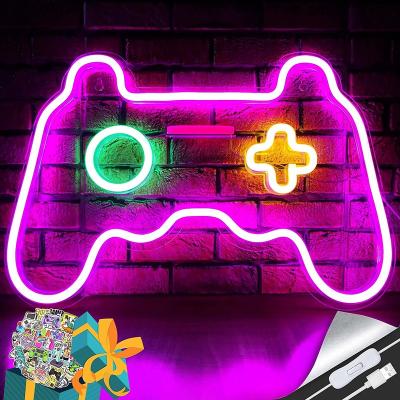 China Amazon Gamepad Plastic Custom Neon Lights Shape LED Sign Gamer Gift Girls Game Room Decor Bedroom Wall Playstation Lightup Teen Signs for sale