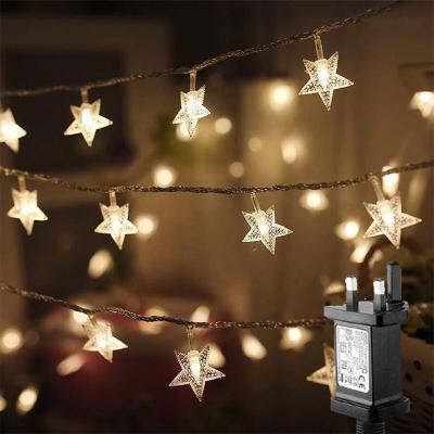 China Outdoor Room Decoration LED Lights Timer Function Christmas Holiday Day Plug-in String Star Lights for sale