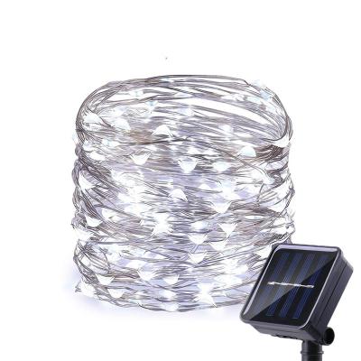 China Remote Control Solar String Light Copper Wire String Lamp Copper Wire Solar Panel Led Decoration Light For Wedding for sale