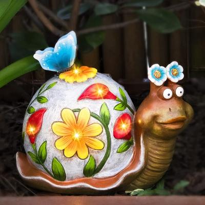 China Decorate Waterproof LED Patio Lawn Gifts Garden Solar Lamp Snail Statue Gardening Lamp for sale