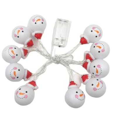 China Colorful Holiday LED String Lights Christmas Snowman Battery String Lights Decorative Outdoor Christmas LED String for sale