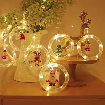 China New Color Santa Claus Cartoon Shape Curtain Lamp LED String Lamp Window Decoration Outdoor Christmas Lamp for sale