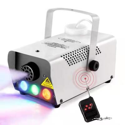 China 2021Best KTV Bar Stage Fog Machine for Halloween Christmas Party Portable Fog Machine with RGB LED and Remote Control Spotlight for sale