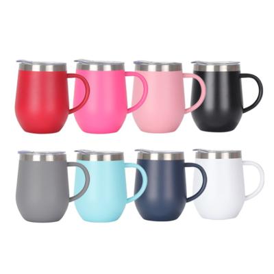 China Fuboom Water Bottle PORTABLE Powder Coated Vacuum Mug Coffee Thermos Egg Shaped Wine Tumbler With Handle for sale