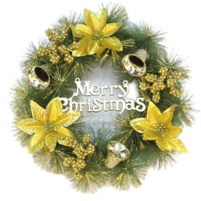 China Various Parts 30cm Christmas Needle and Pine Wreath for Home Wall Decor Christmas Wreath Garland Christmas Decorations Wreath for sale