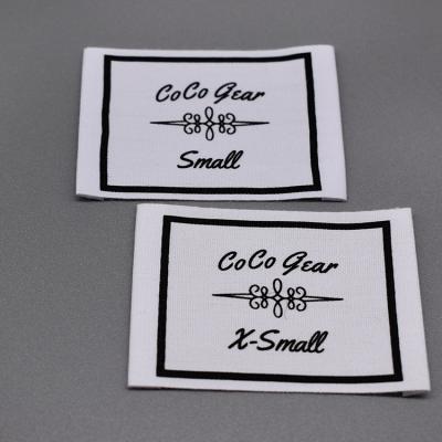 China Sustainable End Pleat Custom T-shirt Printing Label Printed Cotton Fabric Labels for sale