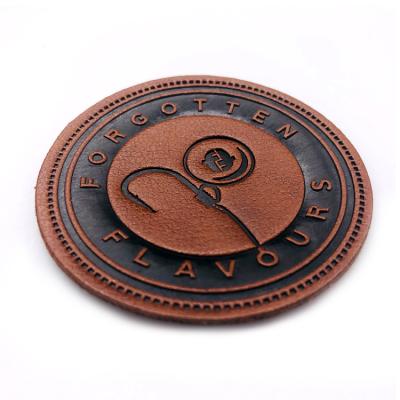 China Viable Custom Brand Logo Leather Label For Clothing for sale