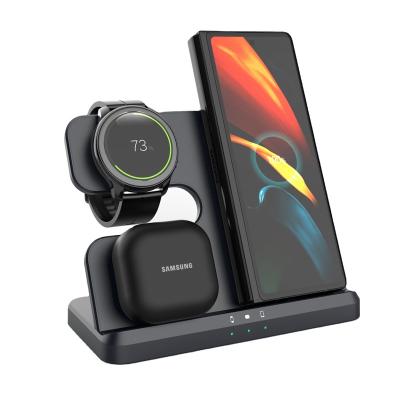 China Portable Universal Mobile Phone Desktop 15W Mobile Phone Pad Wireless Charging Stand 3 in 1 Wireless Charger Station for sale