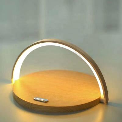 China Tablet New 2 IN 1 Foldable Night Light Desk LED Bedroom Charging Desk Lamp Wireless Charger for sale