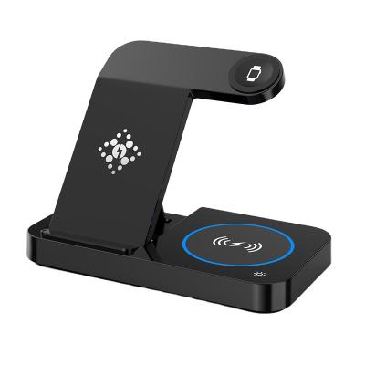 China Mobile Phone Qi Phone Holder 3 in 1 Wireless Charger for Magsaf Iphone 12 11 pro Max Watch 15w Fast Charging Dock Phone Holder for sale