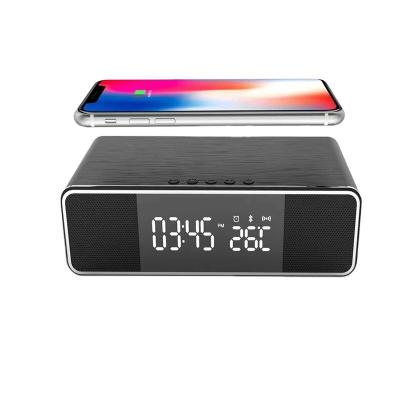 China Wireless Charger for Mobile Phone Digital Clock and Qi Wireless Charger with Speaker, Led Desktop Alarm Clock with Thermometer and Time, Qi Certified for sale