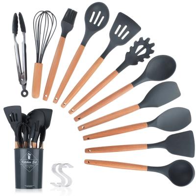 China Sustainable Custom High Quality Silicone Spatula Baking Utensils Sets 12 Piece Kitchen Utensil Set for sale