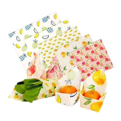 China Washable Reusable Beeswax Food Wrap Paper Sheet Bee Wax Natural Organic Food Wraps Reusable Food Beeswax Wrap S/M/L or Customized Size for sale