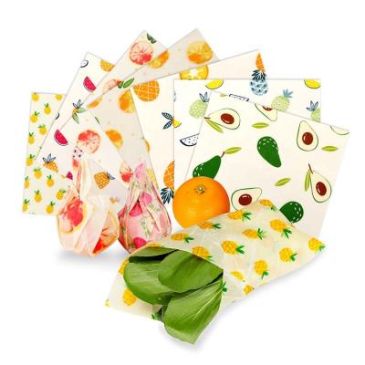 China Natural Washable Beeswax Food Wrap Reusable Bees Wax OEM S/M/L or Customized Wrap Food Size for sale