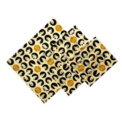 China Wholesale Cheap Printing Custom Reusable Beeswax Food Wraps Organic Storage Wrap S/M/L or Customized Size for sale