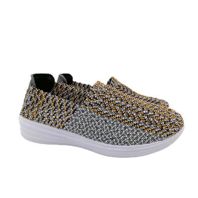 China New Elastic Breathable Material Woven Ladies Shoes Sneaker for sale