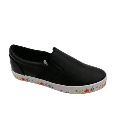 China Slip On 2019 Slip On Black Canvas Shoes PU Shoes for sale