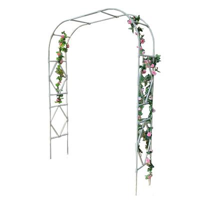 China Viable Outdoor Waterproof Backyard Metal Lawn Garden Arch Flower Frame Abour White Garden Axle For Different Growing Plants for sale