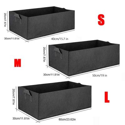 China Outdoor Decoration Breathable Rectangle Held Fabric Planting Container Grow Bag For Plants Flower Vegetables for sale