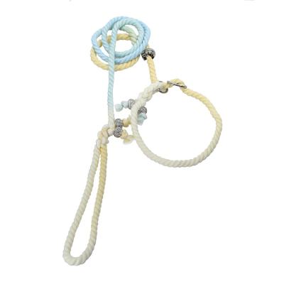 China Viable Handmade Dog Leash Rope Tie Dye Rope Leash Customized Design Multiple Color Pet Leashes for sale