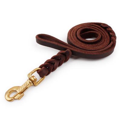 China Reflective Soft And Sturdy Leather Premium Pet Leash For Dog Training And Walking for sale