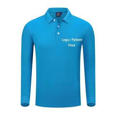 China Custom Plain Golf Polo Shirt Work Logo Printing Embroidery Long Sleeve Women's Anti-wrinkle Sublimation Wholesale T-shirt Men's Work Shirt for sale