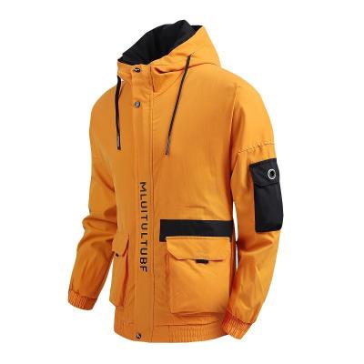 China CaiHeng 2022 new style autumn men's polyester cost QUICK DRY class men's water resistant winter casual stand collar sports hooded jacket for sale