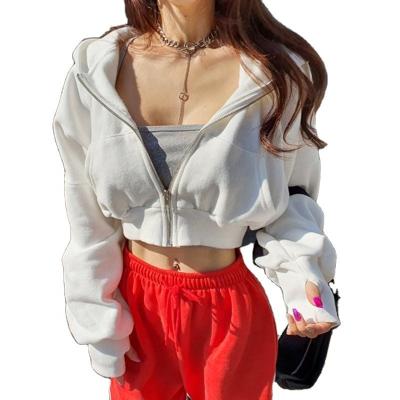 China Spring And Autumn New Korean Style Chic Anti-wrinkle Fashion Hooded Cardigan Zipper Brushed Hoody Women's Casual Diet Hoodies for sale