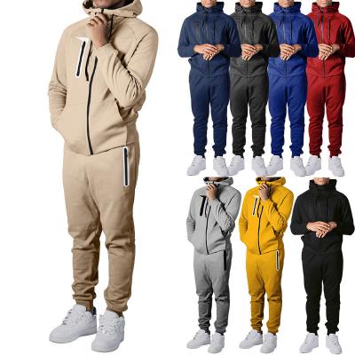 China Custom Logo Training Suit Mens Jogging Tracksuits Eu Size Polyester Cotton Blend Full Zipper Breathable Hoodie Tracksuit for sale