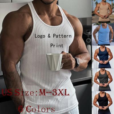 China 2022 High Quality QUICK DRY Mens Singlet Back Runner Sports Breathable Sweat-absorption Gym Knit Custom Logo Vest Men for sale