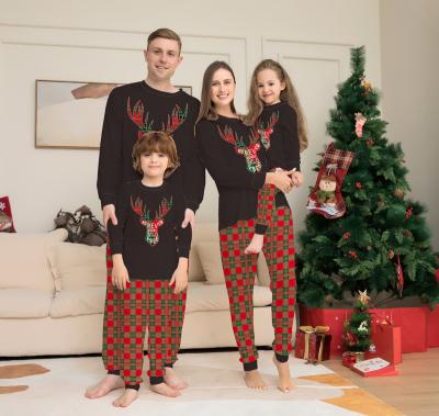 China Caiheng QUICK DRY Wholesale New Customized Christmas Family Jumpers Pajamas Set Red Custom Christmas Nightgowns For Kids 2022 for sale