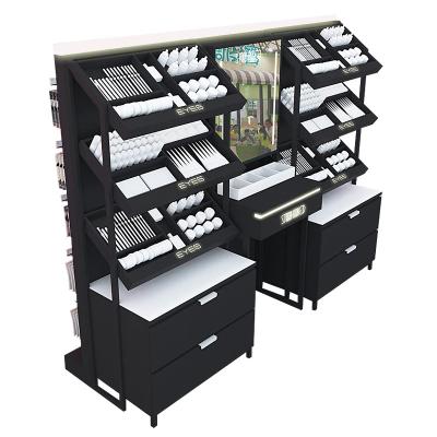 China Makeup products can be put double face makeup cosmetics Nakajima cosmetics shop shelf cosmetics display cabinets for sale