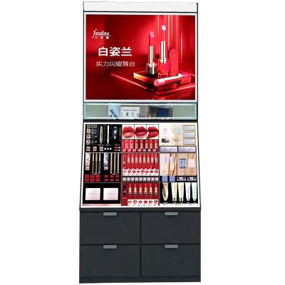 China Makeup products can be put makeup display cabinet with mirror universal makeup cosmetics store shelf the counter for sale