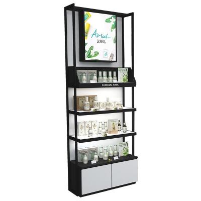 China Simple and modern cosmetic shop supply shelf beauty racks display shelf wood cosmetic display cabinets for sale