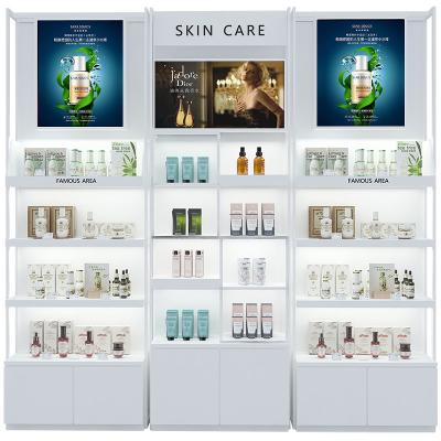 China Simple and Modern Retail Cosmetic Display Shelve Skin Care Product Showcase Cosmetic Showcase for sale