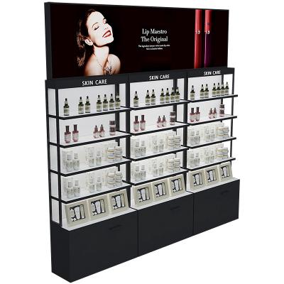 China Cosmetics showcase to attract customers and boost sales cosmetic skin care products shelves for stores cosmetic display cabinet showcase for sale