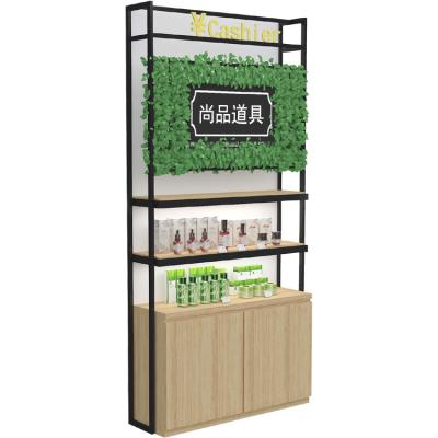 China Fresh and original cosmetics cashier cabinet mother and baby store image shelf beauty shop rear display cabinet for sale