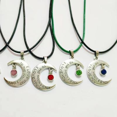 China Popular Hot Sale Natural Gemstone Crystal Necklace Starry Sky Moon Jewelry Moon Pendant Necklace For Women - buy for sale