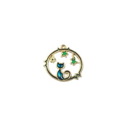 China Cute Gilt Drop Accessories Zinc Alloy Diy Jewelry Making 25*23mm Enamel Star Small Rabbit Shape Charm Pendant for sale