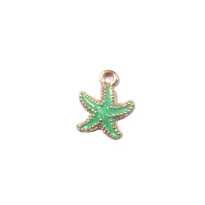 China Cute Gilt Drop Accessories Zinc Alloy Diy Jewelry Making 15*20MM Enamel Sea Creature Starfish Shapes Charm Pendant for sale