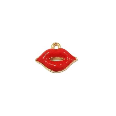 China 100pcs Cute Gold Plated Ornament Accessories Diy Zinc Alloy Drip Jewelry Making 19*14MM Enamel Lip Shape Charm Pendant for sale