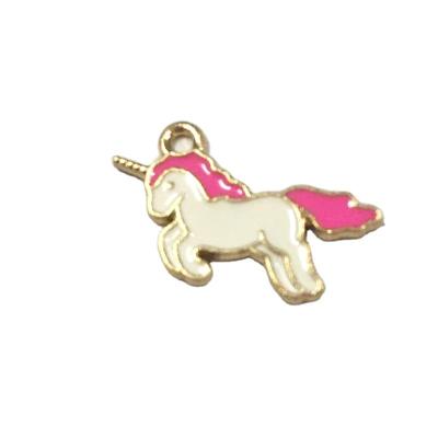 China 100 Cute Diy Zinc Alloy Oil Drip Jewelry Ornament Accessories Making 22*13MM Enamel Unicorn Shape Charm Enamel Pendant for sale