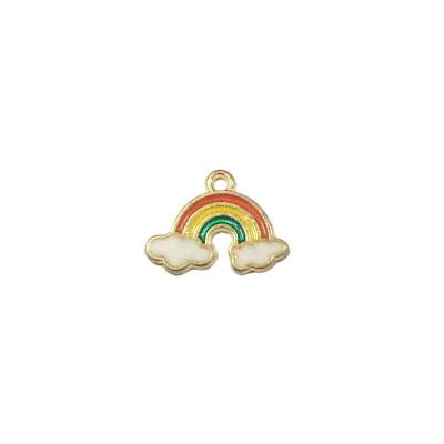 China 100pcs Cute Oil Ornament Accessories Diy Zinc Alloy Drip Jewelry Making 19*15MM Enamel Rainbow Shape Charm Pendant for sale