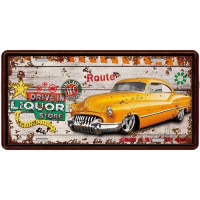 China Europe Car Metal Sign Vintage Plates Retro Plaque Metal Tin Sign Decor For Man Cave Bar Bar Club Decoration for sale