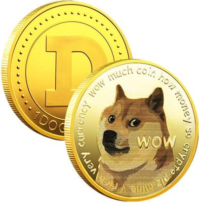 China Hot Sale Challenge Dogecoin DOGE Coin Virtua Commemorative Golden Silver Currency Art Collection Gift for sale