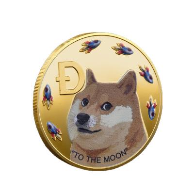 China Europe Custom Design Stamping Crypto To The Moon Dogecoin Silver Gold Plated Souvenir Doge Coin for sale