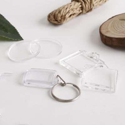 China Custom Acrylic Plastic Keychains Collection Manufacturing Blank Photo Frame Keychains Acrylic Charms With Logo for sale