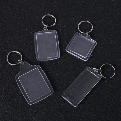 China Key Ring Custom Gift Pendant Advertising Key Chain Collection Clear Acrylic Blank Plastic Frame Photo Key for sale